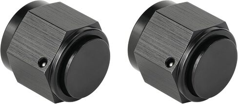 3AN Female Flare Cap Port Plug Block Off Fitting Nut Adapter Aluminum Black 2PCS in Saudi Arabia