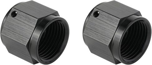 3AN Female Flare Cap Port Plug Block Off Fitting Nut Adapter Aluminum Black 2PCS in Saudi Arabia