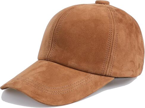 Unisex Genuine Suede Leather Baseball Caps for Mens Womens-Adjustable Back Strap in Saudi Arabia
