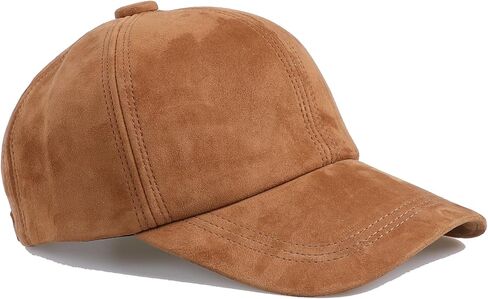 Unisex Genuine Suede Leather Baseball Caps for Mens Womens-Adjustable Back Strap in Saudi Arabia