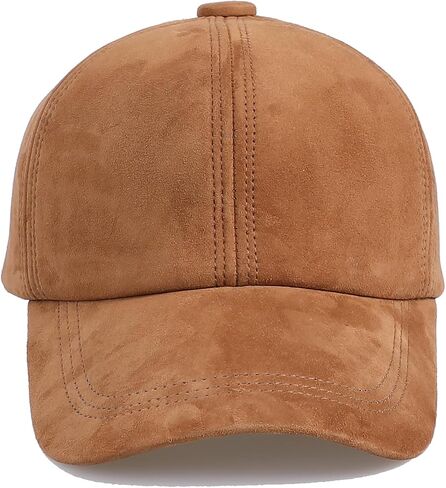 Unisex Genuine Suede Leather Baseball Caps for Mens Womens-Adjustable Back Strap in Saudi Arabia