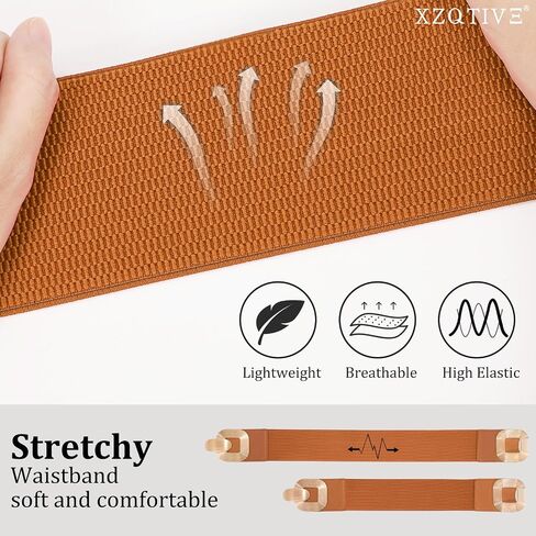 XZQTIVE Women Wide Elastic Belts for Dress Fashion Stretchy Waist Belts for Ladies with Gold Buckle in Kuwait