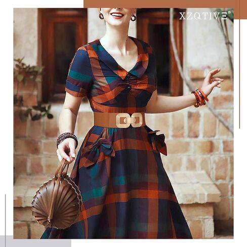 XZQTIVE Women Wide Elastic Belts for Dress Fashion Stretchy Waist Belts for Ladies with Gold Buckle in Kuwait