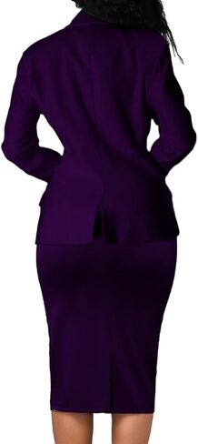 Women's Church Dress Sexy Business Neck Long Sleeve Bodycon Work Purple Pencil Dresses in Saudi Arabia