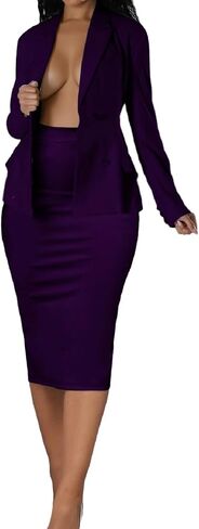 Women's Church Dress Sexy Business Neck Long Sleeve Bodycon Work Purple Pencil Dresses in Saudi Arabia