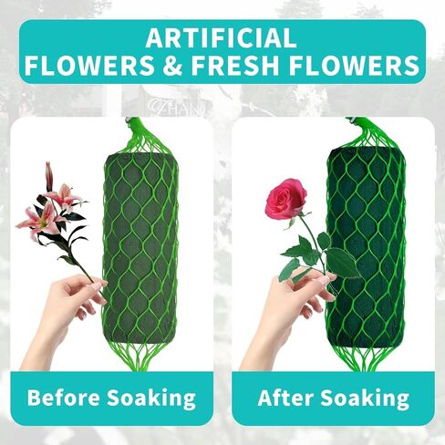 42PCS Floral Foam Garland - 27.6Ft Floral Foam Garland for Fresh Flowers,Arch Door Tabletop for Artificial Flowers Arrangement for Wedding Garden Home Decor(Floral Tape x5pcs, Floral Wire x1) in Saudi Arabia