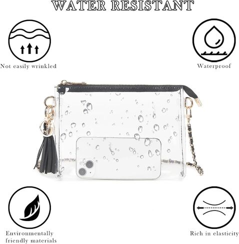 YGR Womens Clear Purse Stadium Approved Small Crossbody Bag for Concert, Prom Sport Events Party in Saudi Arabia