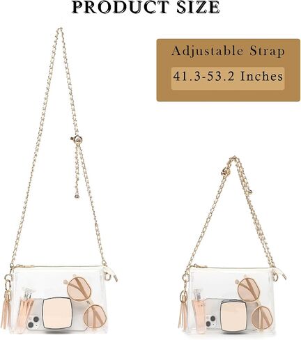 YGR Womens Clear Purse Stadium Approved Small Crossbody Bag for Concert, Prom Sport Events Party in Saudi Arabia
