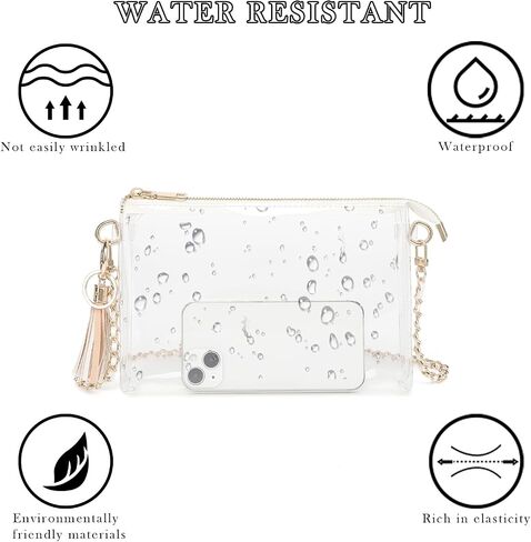 YGR Womens Clear Purse Stadium Approved Small Crossbody Bag for Concert, Prom Sport Events Party in Saudi Arabia
