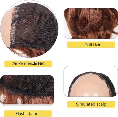 Old Man Costume Wig Short Wavy Old Man Bald wig Comb Over Style for Bald Man Costume Party Funny Wigs(Brown) in Saudi Arabia