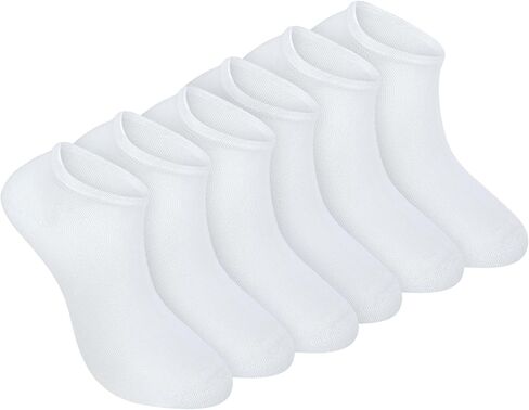 Bulusorganic Ankle Socks, 6 Pair of 100% Organic Cotton Socks, Compression for a Secure Fit, Reinforced Toe and Heel in Saudi Arabia
