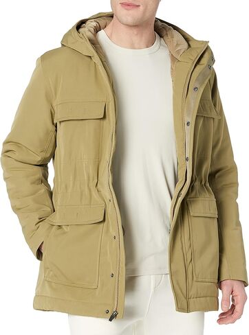 Amazon Essentials Men's Relaxed-Fit Water Repellent Recycled Polyester Hooded Parka (Previously Amazon Aware) in Saudi Arabia