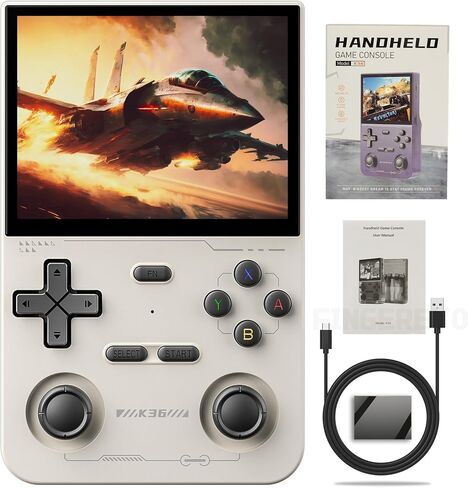 K36 Handheld Game Console 3.5-in 640*480 IPS OCA Screen 3500mAh RK3326 Opensource System Black Transparent in Kuwait