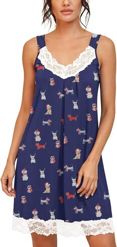 PrinStory Women's Loose Full Slips Lace Nightgown Chemise Sleepwear Cotton Jersey Nightdress US Medium Purple Red in Saudi Arabia