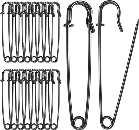 Sibba 20Pcs Large Safety Pins, 2 inches Safety Pins Heavy Duty, Blanket Safety Pins, Safety Pins for Clothes, Pins Fasteners for Leather, Crafts, Canvas, Shawls, Kilts in Saudi Arabia
