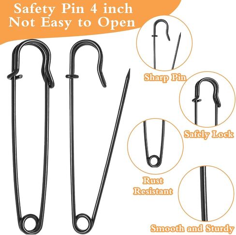 Sibba 20Pcs Large Safety Pins, 2 inches Safety Pins Heavy Duty, Blanket Safety Pins, Safety Pins for Clothes, Pins Fasteners for Leather, Crafts, Canvas, Shawls, Kilts in Saudi Arabia
