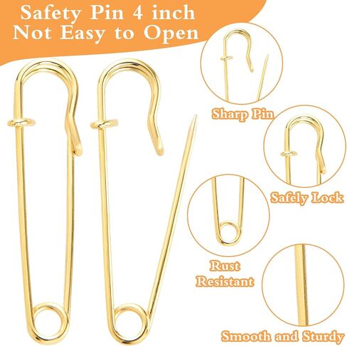 Sibba 20Pcs Large Safety Pins, 2 inches Safety Pins Heavy Duty, Blanket Safety Pins, Safety Pins for Clothes, Pins Fasteners for Leather, Crafts, Canvas, Shawls, Kilts in Saudi Arabia