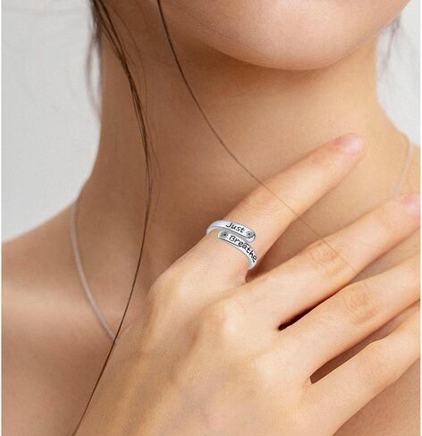 Dandelion Just Breathe Ring for Women 925 Sterling Silver Adjustable Hope Inspirational Jewelry Encouragement Gifts in Saudi Arabia