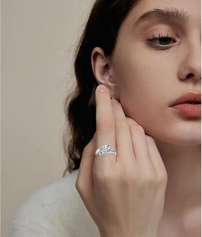 Dandelion Just Breathe Ring for Women 925 Sterling Silver Adjustable Hope Inspirational Jewelry Encouragement Gifts in Saudi Arabia