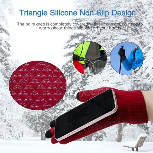 Long Keeper Winter Touchscreen Gloves - Women Men Touch Screen Warm Knitted Gloves Non Slip Driving Running Cycling Gloves in Saudi Arabia