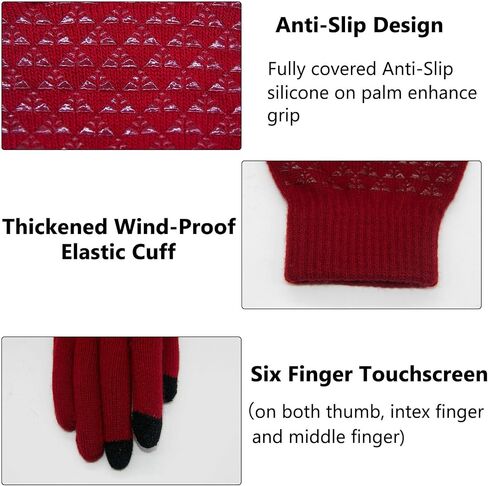 Long Keeper Winter Touchscreen Gloves - Women Men Touch Screen Warm Knitted Gloves Non Slip Driving Running Cycling Gloves in Saudi Arabia