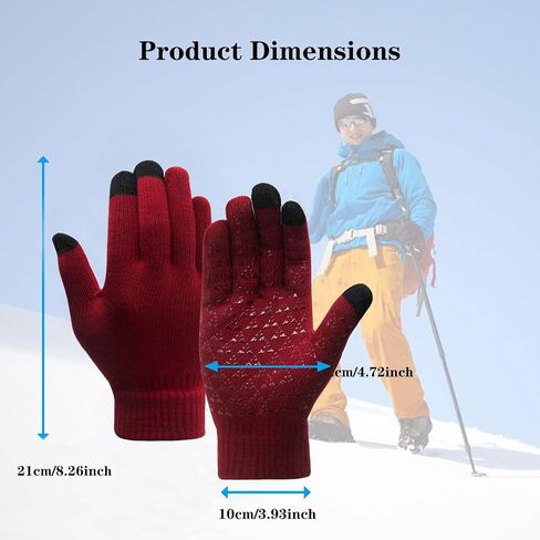 Long Keeper Winter Touchscreen Gloves - Women Men Touch Screen Warm Knitted Gloves Non Slip Driving Running Cycling Gloves in Saudi Arabia