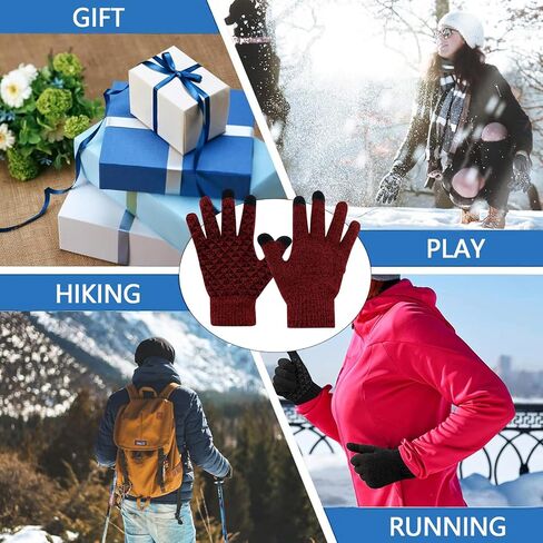 Long Keeper Winter Touchscreen Gloves - Women Men Touch Screen Warm Knitted Gloves Non Slip Driving Running Cycling Gloves in Saudi Arabia