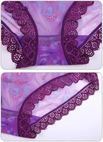 Rose Lace Embroidered Flower Panties Feminine Translucent Low Waist Ladies Briefs in Saudi Arabia
