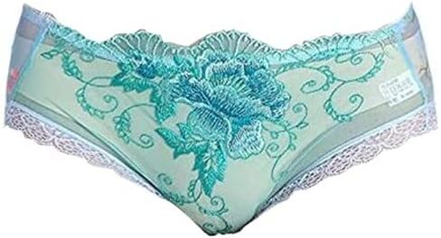 Rose Lace Embroidered Flower Panties Feminine Translucent Low Waist Ladies Briefs in Saudi Arabia