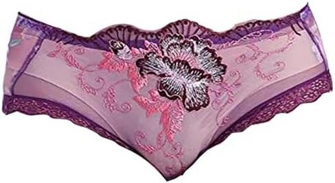 Rose Lace Embroidered Flower Panties Feminine Translucent Low Waist Ladies Briefs in Saudi Arabia