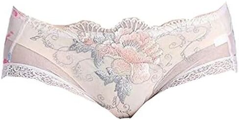 Rose Lace Embroidered Flower Panties Feminine Translucent Low Waist Ladies Briefs in Saudi Arabia