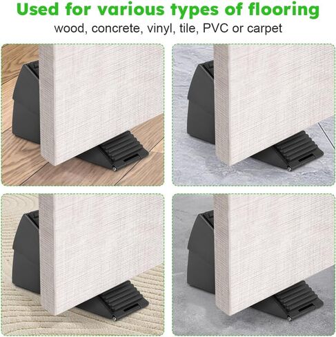 قطعتان من إسفين الباب المطاطي وسدادة الباب من السيليكون، 3 بوصة عالية الأمان ومنخفضة الضوضاء على الأرض، إسفين معدني شديد التحمل لإيقاف الباب لأسفل الباب، يناسب أي فجوة باب ثقيلة in Kuwait