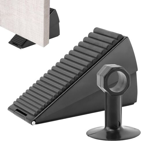 قطعتان من إسفين الباب المطاطي وسدادة الباب من السيليكون، 3 بوصة عالية الأمان ومنخفضة الضوضاء على الأرض، إسفين معدني شديد التحمل لإيقاف الباب لأسفل الباب، يناسب أي فجوة باب ثقيلة in Kuwait