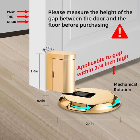 KERUI Height Adjustable Mechanical Door Stop for Door Gaps from 0.4 to 0.8 Inches. Mechanical Floor Mounted Door Stopper，Keep Door Open for Home, Apartment (1, Gold) in Saudi Arabia