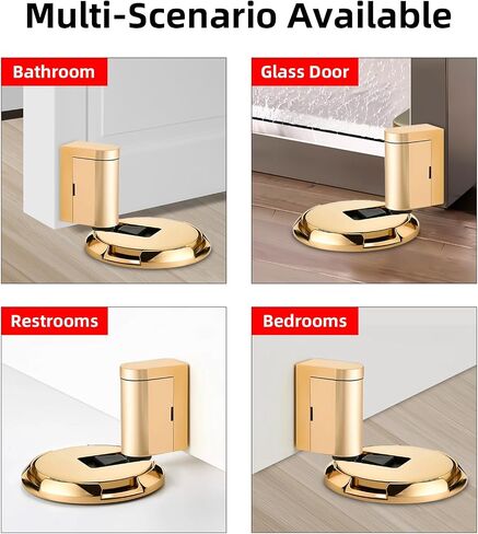 KERUI Height Adjustable Mechanical Door Stop for Door Gaps from 0.4 to 0.8 Inches. Mechanical Floor Mounted Door Stopper，Keep Door Open for Home, Apartment (1, Gold) in Saudi Arabia