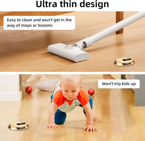KERUI Height Adjustable Mechanical Door Stop for Door Gaps from 0.4 to 0.8 Inches. Mechanical Floor Mounted Door Stopper，Keep Door Open for Home, Apartment (1, Gold) in Saudi Arabia