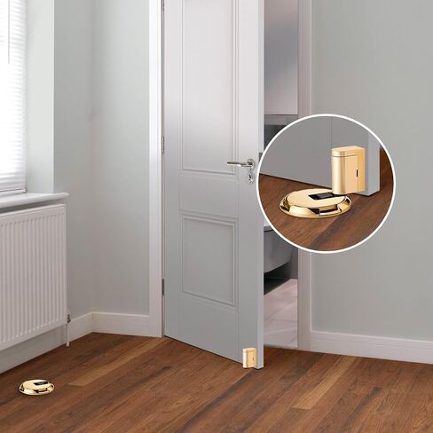 KERUI Height Adjustable Mechanical Door Stop for Door Gaps from 0.4 to 0.8 Inches. Mechanical Floor Mounted Door Stopper，Keep Door Open for Home, Apartment (1, Gold) in Saudi Arabia