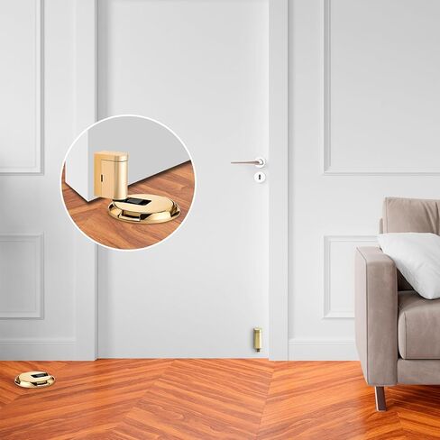 KERUI Height Adjustable Mechanical Door Stop for Door Gaps from 0.4 to 0.8 Inches. Mechanical Floor Mounted Door Stopper，Keep Door Open for Home, Apartment (1, Gold) in Saudi Arabia