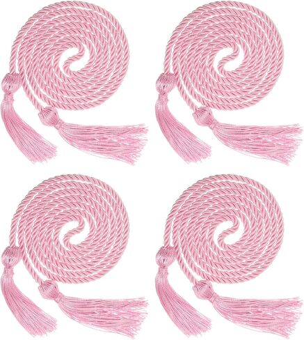 uxcell 4Pcs Graduation Honor Cord 67" with Tassel Polyester Braided Honor Cord Graduation Ropes for Graduation Party Ceremonies Graduates (Pink) in Saudi Arabia