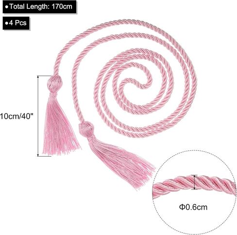 uxcell 4Pcs Graduation Honor Cord 67" with Tassel Polyester Braided Honor Cord Graduation Ropes for Graduation Party Ceremonies Graduates (Pink) in Saudi Arabia
