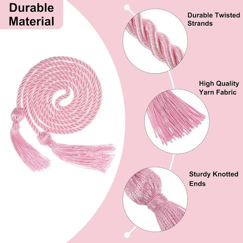 uxcell 4Pcs Graduation Honor Cord 67" with Tassel Polyester Braided Honor Cord Graduation Ropes for Graduation Party Ceremonies Graduates (Pink) in Saudi Arabia