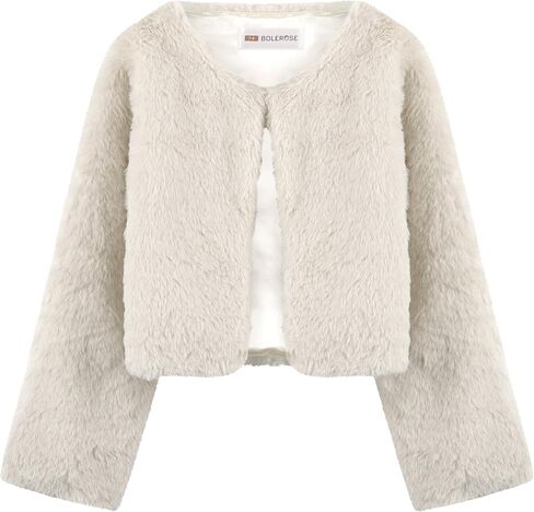 BOLEROSE Girls Cozy Faux Fur Childrens Kids Bolero Shrug Jacket Coat in Saudi Arabia