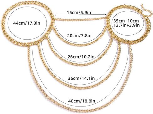 Multi-Layered Upper Arm Chain Bracelet Simple Metal Tassel Shoulder Body Chain Necklace Jewelry Wedding Shoulder Back Chain Festival Upper Arm Bracelet Body Accessory for Women in Saudi Arabia
