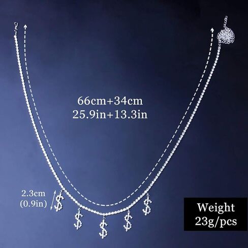 سلاسل الجسم من Dresbe Boho حجر الراين بطبقات على شكل فراشة وقلب ودولارات وسلسلة خصر للبطن وإكسسوارات مجوهرات للحفلات للنساء والفتيات (B-Silver) in Kuwait