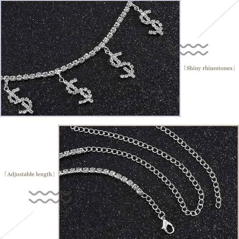 سلاسل الجسم من Dresbe Boho حجر الراين بطبقات على شكل فراشة وقلب ودولارات وسلسلة خصر للبطن وإكسسوارات مجوهرات للحفلات للنساء والفتيات (B-Silver) in Kuwait
