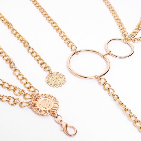 3 Pieces Belly Waist Chains for Women Multi Layer Chain Belt Multilayer Metal Body Link Belts Fashionable Belly Jewelry Adjustable Summer Beach Chain for Parties Jeans Dresses Dance Accessories in Saudi Arabia