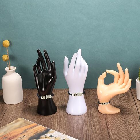 PATIKIL Hand Ring Holder, Hand Jewelry Holder Ring Display Stand Jewelry Display Bracelet Display Heavy Sturdy Base for Room Decorative, Black in Saudi Arabia