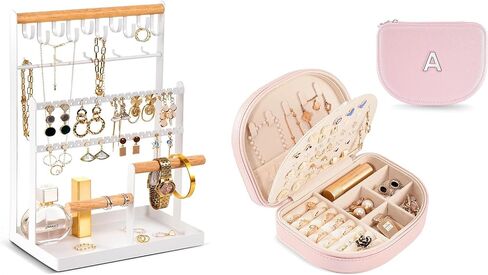 ProCase Jewelry Stand Bundle with Personalized Jewelry Box with Initial in Saudi Arabia