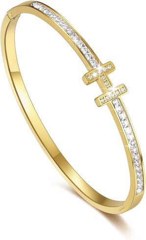 سوار مطلي بالذهب عيار 18 قيراط مرصع بالزركونيا المكعبة وحزام من الألماس للنساء in Kuwait