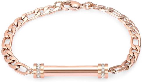 Hearbeingt Cylinder Cremation Jewelry Urn Bracelet for Ashes for Women Men Classic Crystal Cremation Memorial Bracelet Stainless Steel Keepsake Jewelry Urn Bangle Ashes Holder in Saudi Arabia